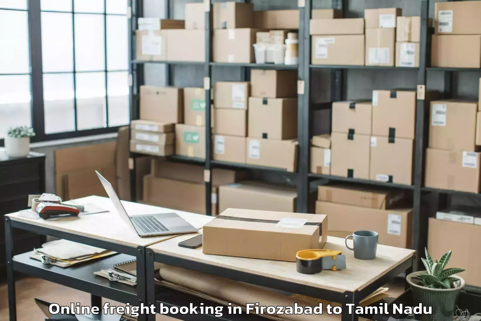 Quality Firozabad to Thanjavur Airport Tjv Online Freight Booking